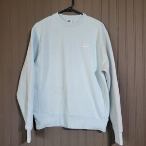 Nike Sportswear Club Fleece Crewneck Sweatshirt Pullover Light Blue Women's MD
